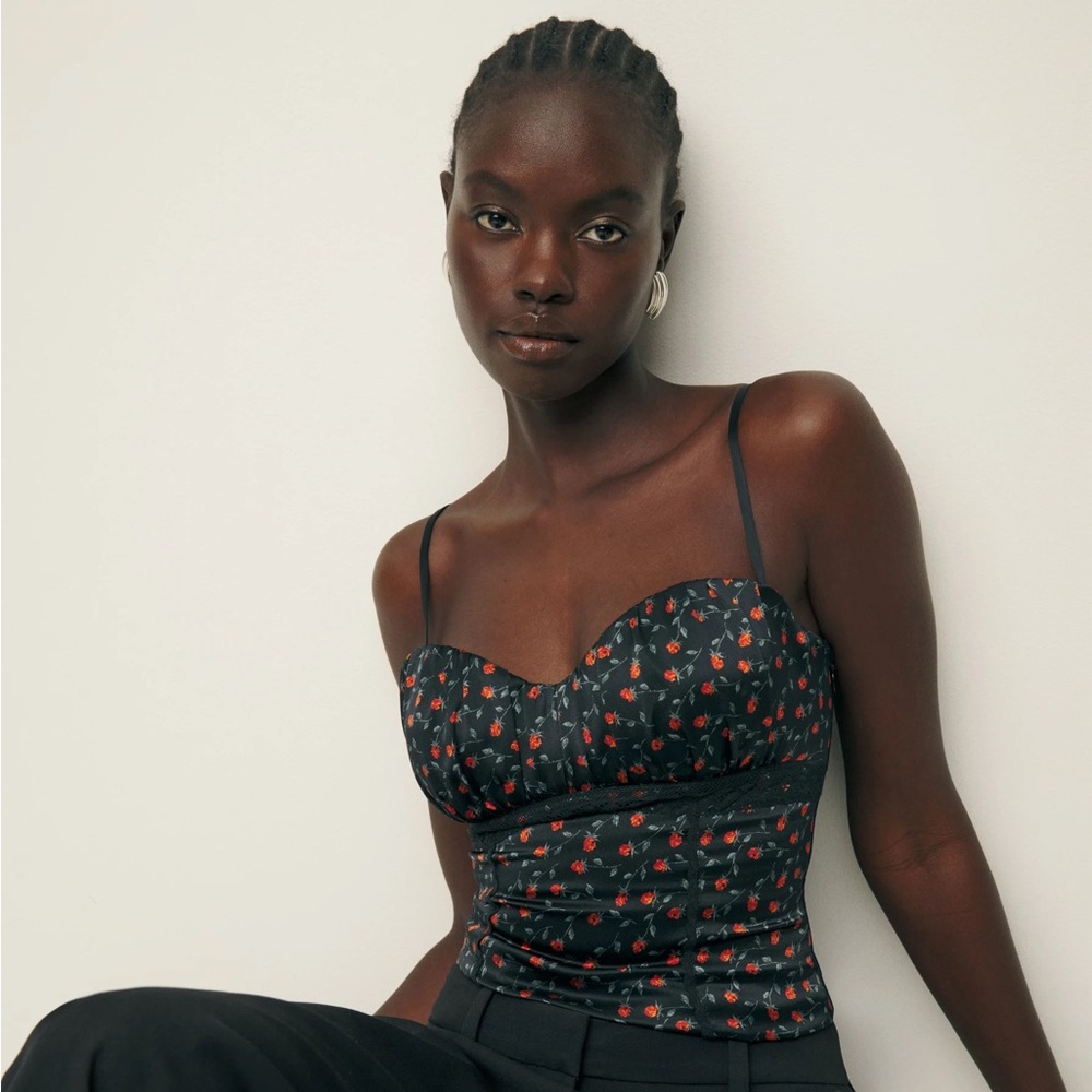 Reformation Kessie Silk Ballconet Top size 8